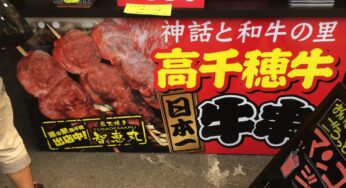 【人気の赤身肉！】日本一の高千穂牛が手軽に串で食べられる！-串焼き/高千穂