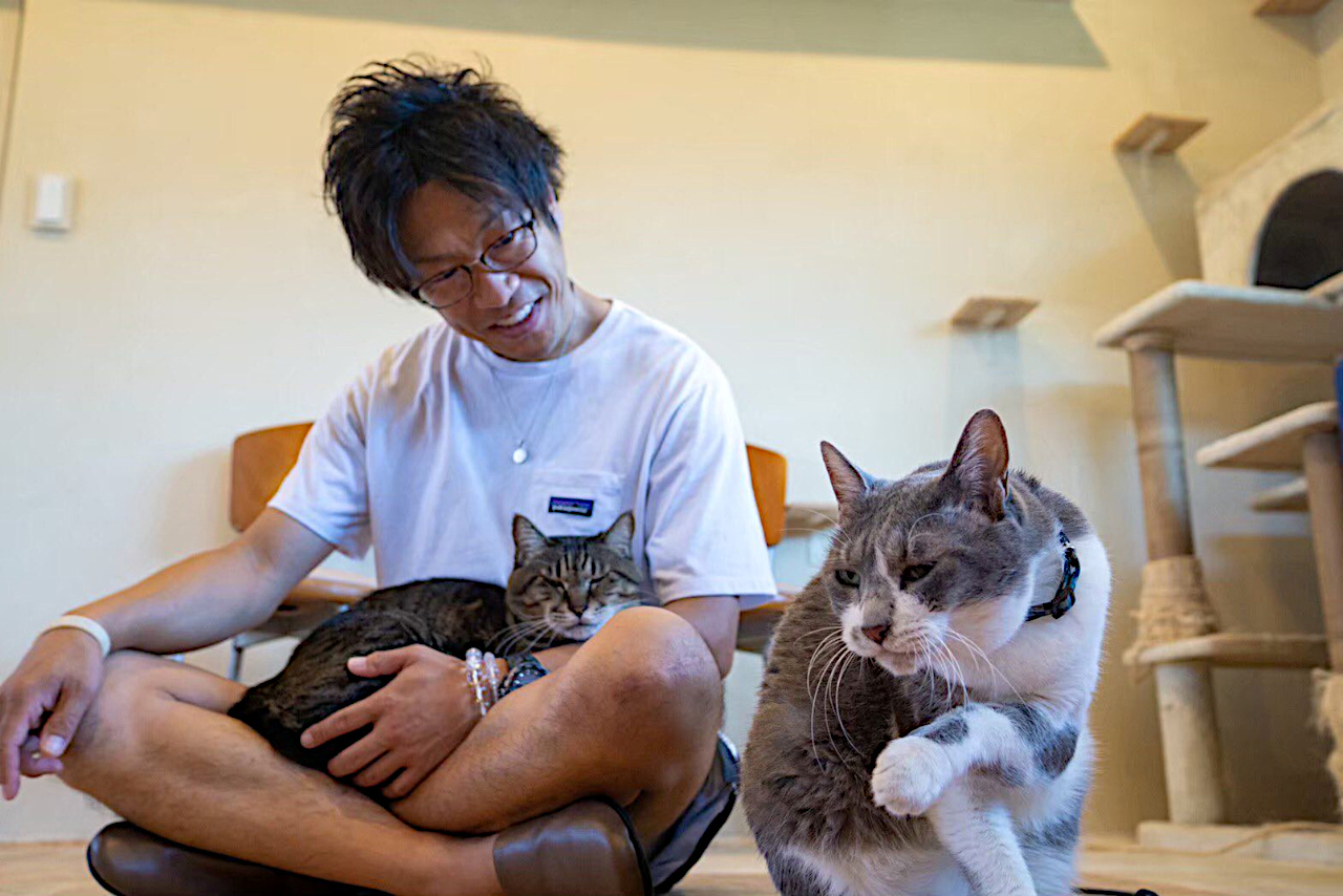 堀越けいにんさんと猫