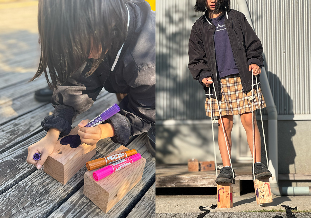 パカパカで遊ぶ子ども