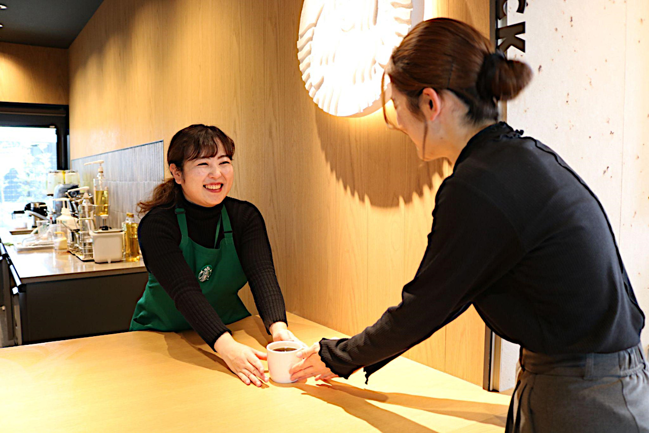 竹製のカウンター