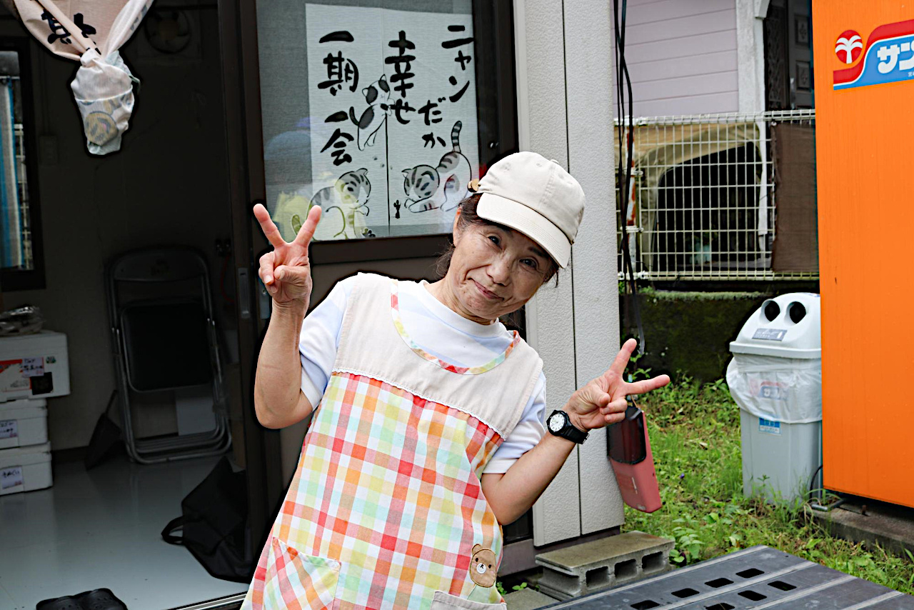 店主まるちゃんの笑顔