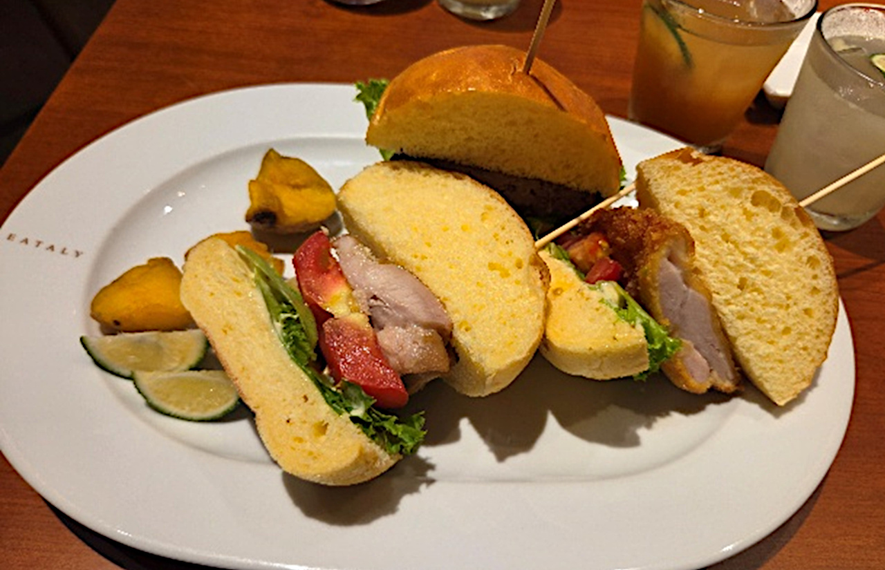 ハンバーガーの断面