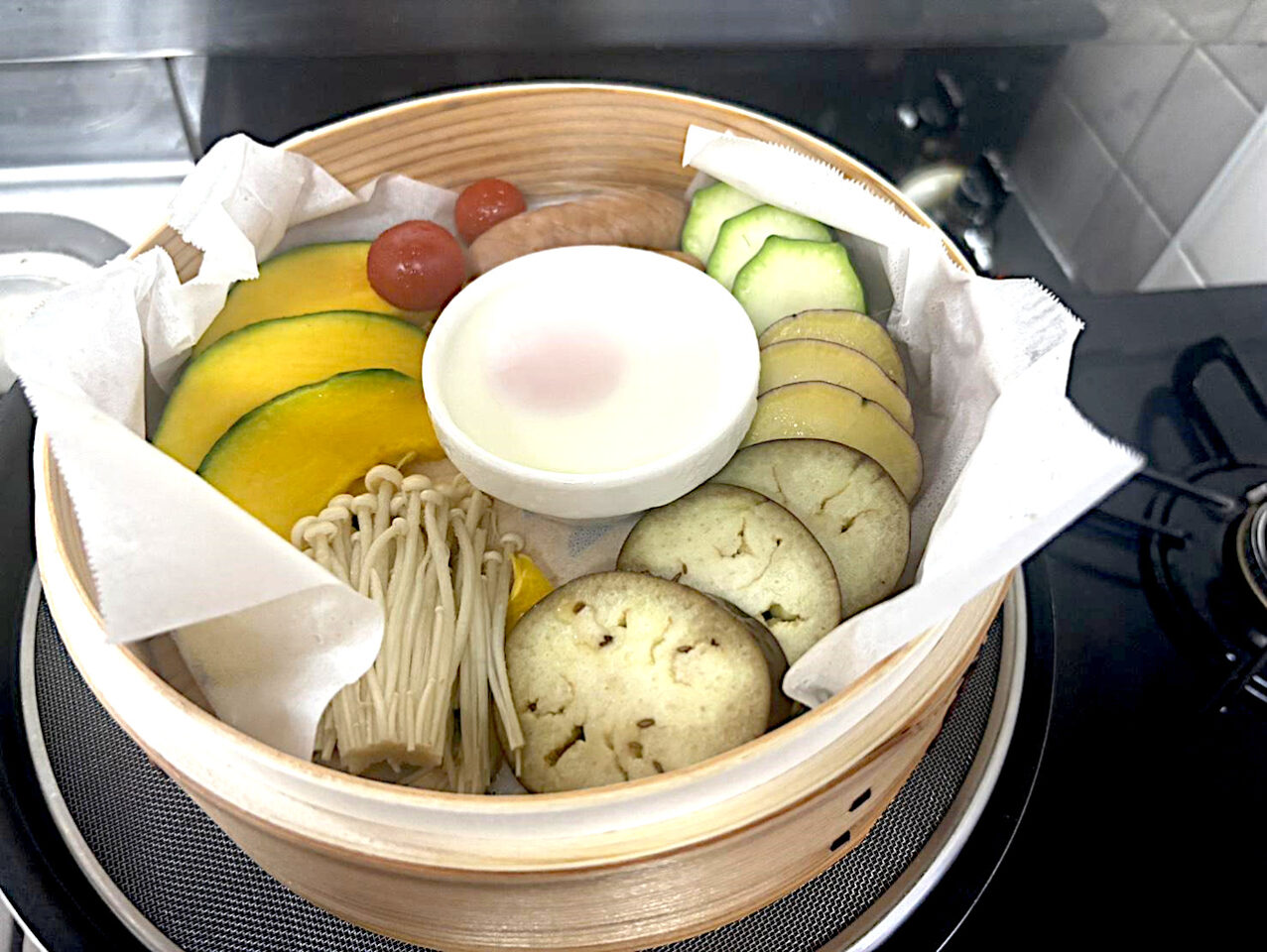 野菜の蒸籠蒸し